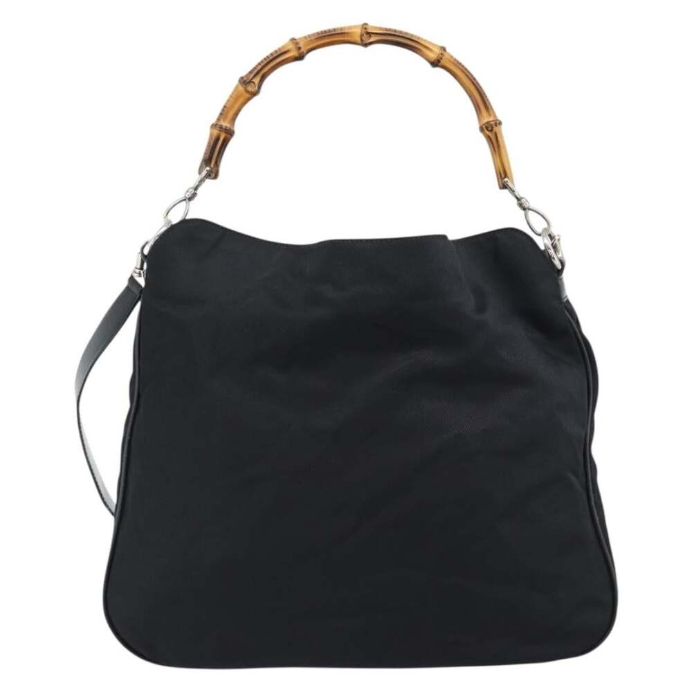 Gucci Bamboo Nylon Handbag Black